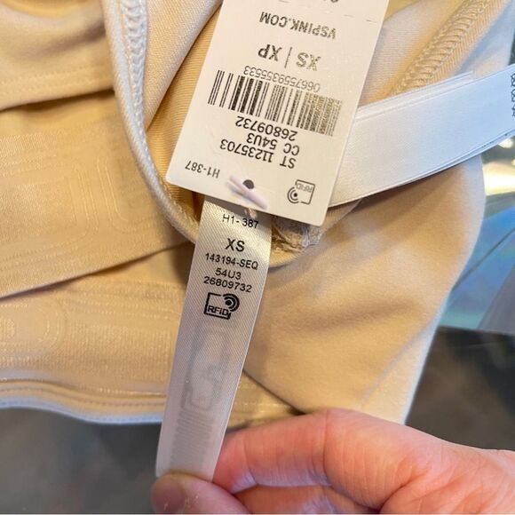 NWT PINK VS Ultimate Squareneck Sports Bra Off Cream - XS - Picture 6 of 6
